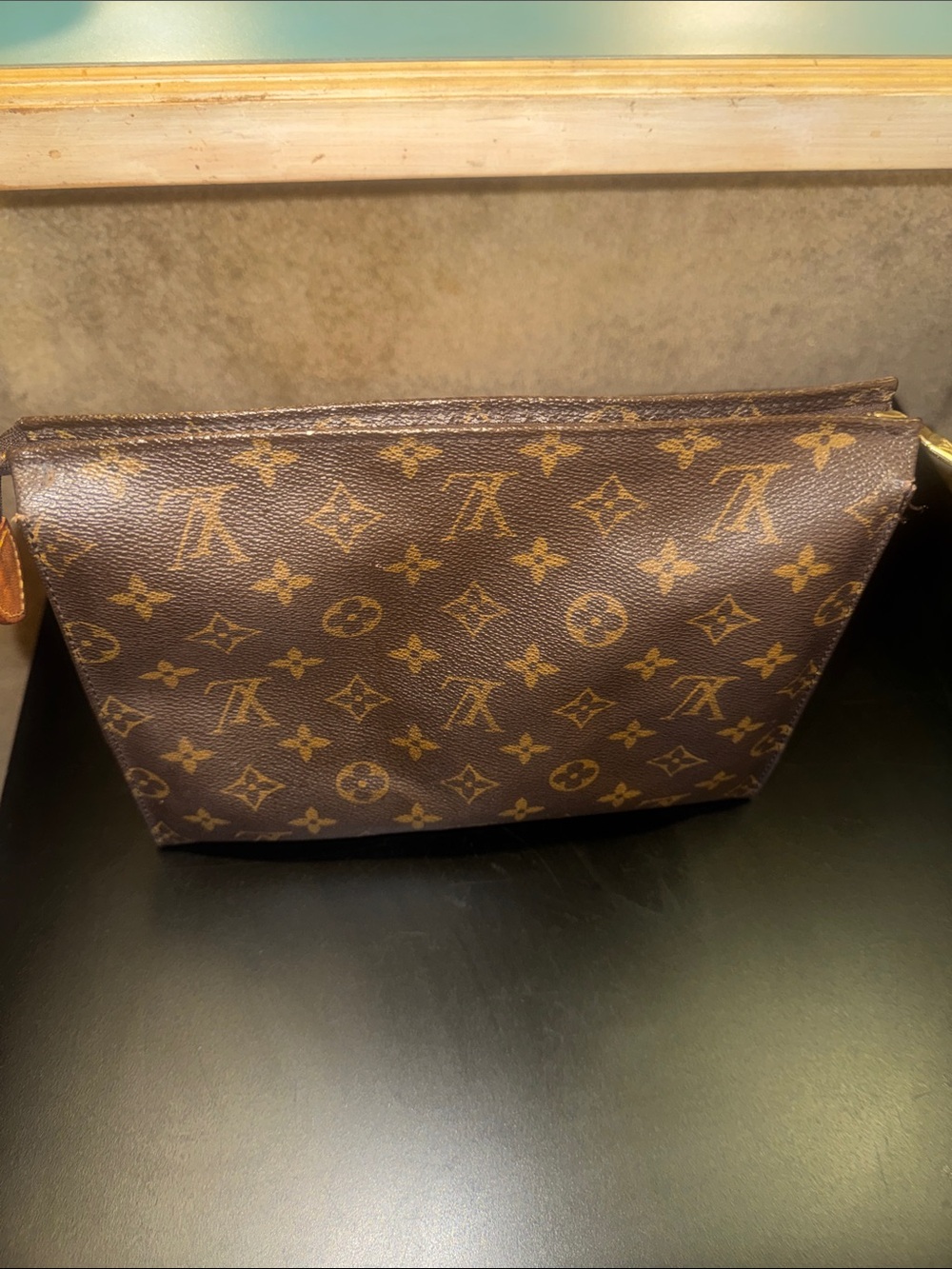 Vintage Louis Vuitton Brown Monogram Canvas Toiletry Pouch